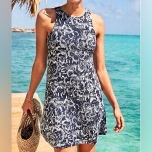 Athleta Navy Floral Women's Dress M